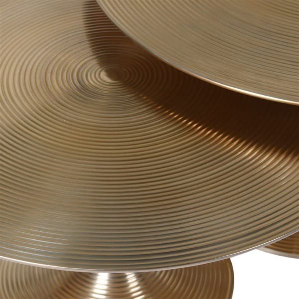Ayrton Gold tables with sculptural pedestal bases