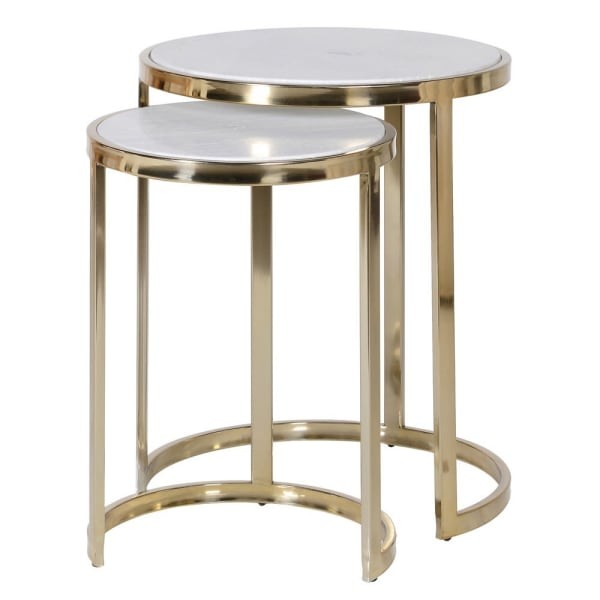 Kensington marble side tables set of two