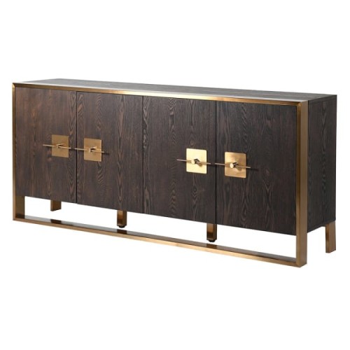 Brompton Dark Brown and Gold Sideboard 180 cm