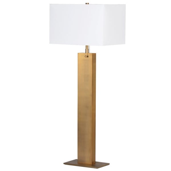 Gold Brook Large Table Lamp with white faux silk shade