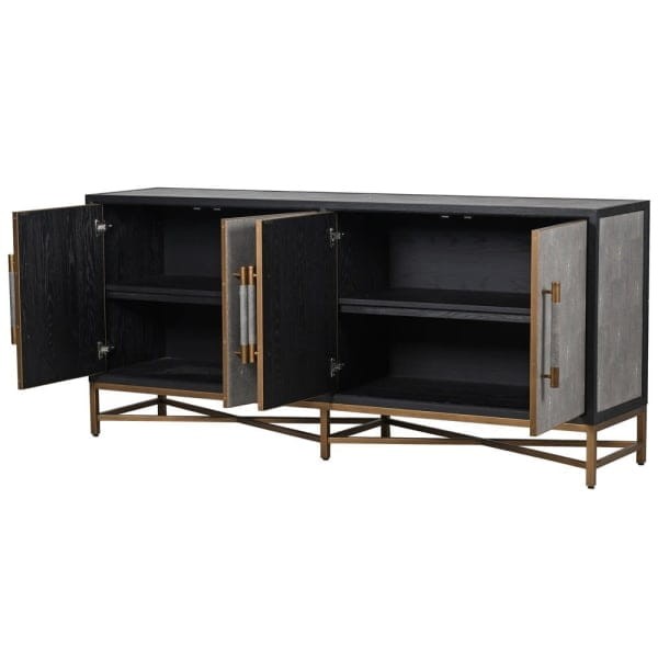 Enderby Cabinet 182 cm grey shagreen oak four door sideboard