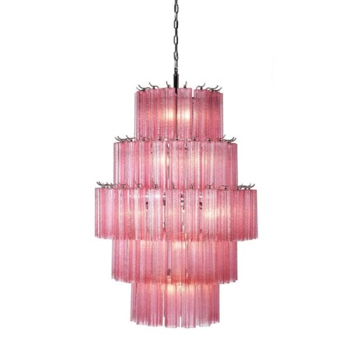 Maldon Pink Luxury Chandelier 115x80 cm pink glass iron frame oversized 