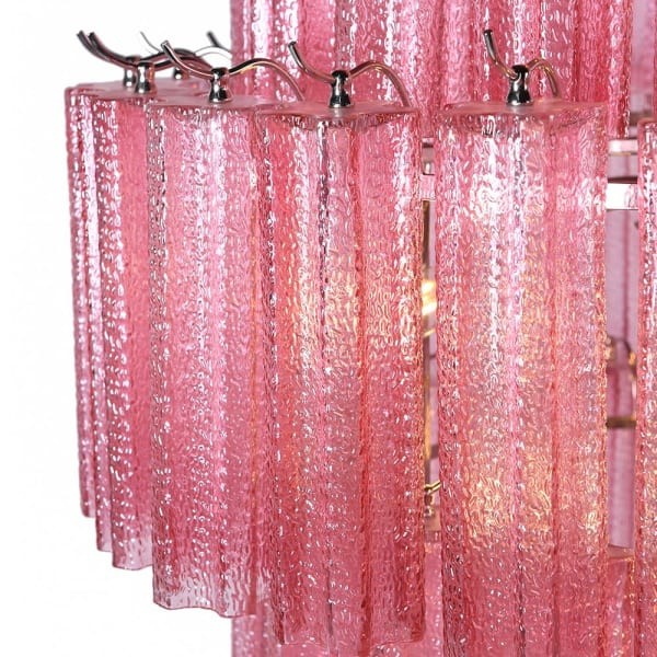 Maldon Pink Chandelier 115x80 cm pink glass iron frame oversized