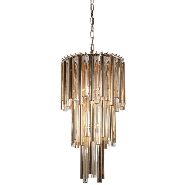 Maldon Gold three-tier glass chandelier 65cm