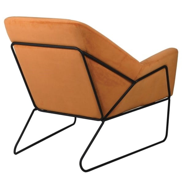 Oxford Pumpkin Armchair orange cotton black iron frame