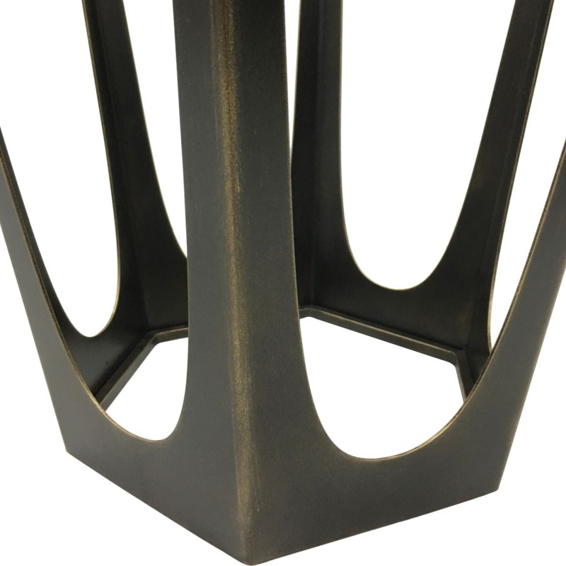 Richmond Bronze Iron Side Occasional Table 40.5x56 cm geometric frame glass top