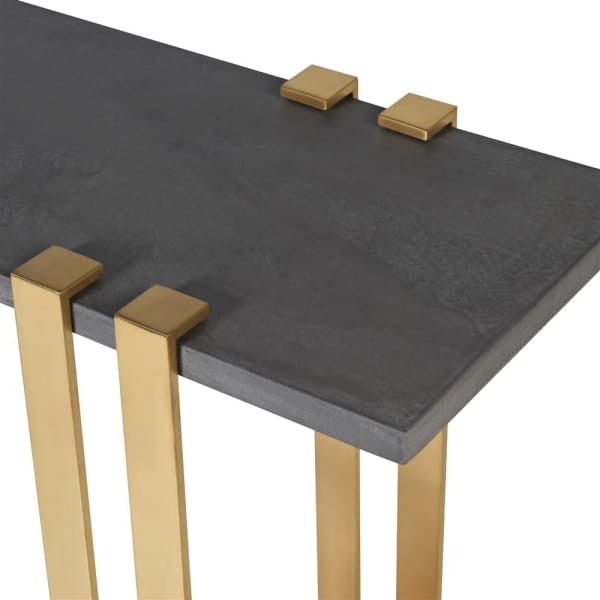 Modern hallway console table with concrete top