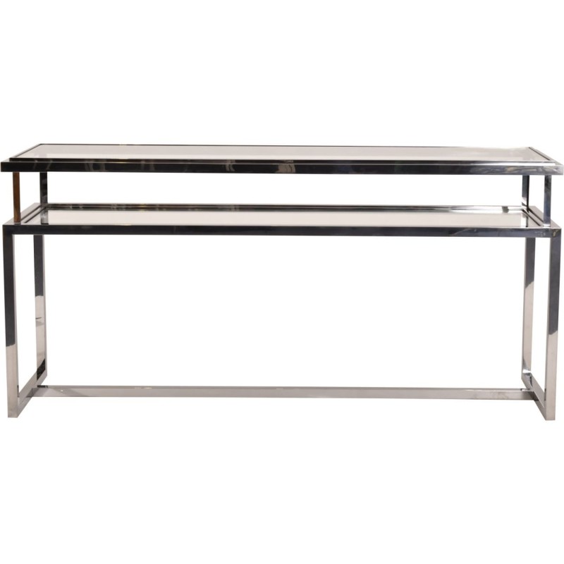 Chelsea Console Table 60x76 cm stainless steel double glass top