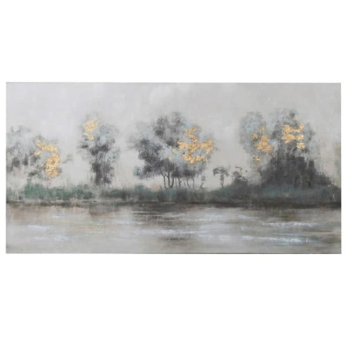 River Gold Abstract Oil Painting on Canvas, 200 x 100 cm