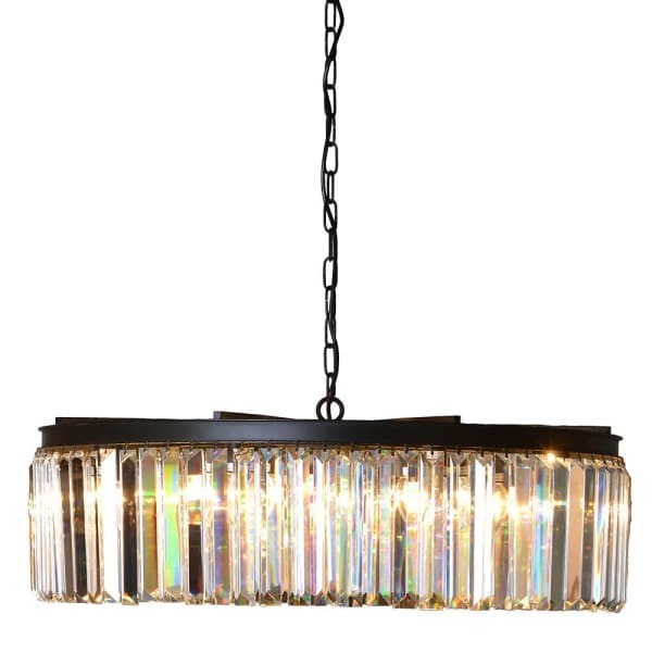 Crystal Smoke Chandelier 78x24 cm large crystal glass ceiling lamp