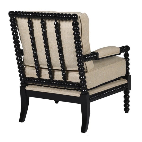 Shire Elegance Black Mahogany & Linen Armchair