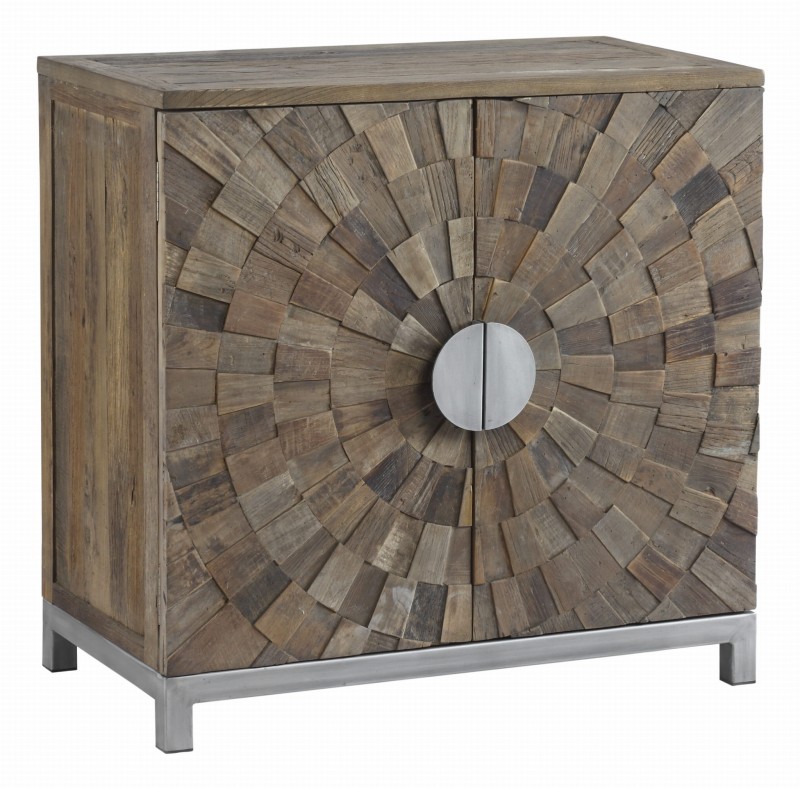 Recycled Cabinet with Nickel Steel Legs 90x89a cm recycled elm