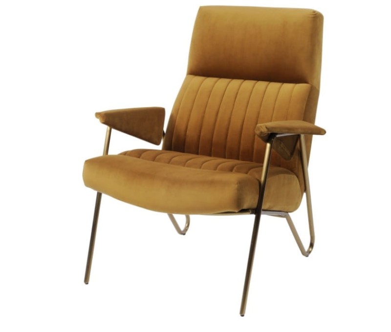 Bremner Mustard Yellow Armchair with Metal Legs