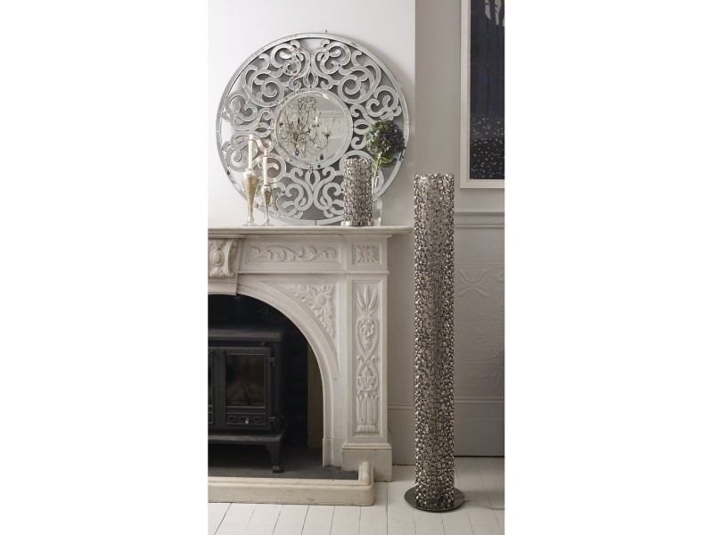 Belgrave Crystal Floor Lamp 148 iron Nickel Finish
