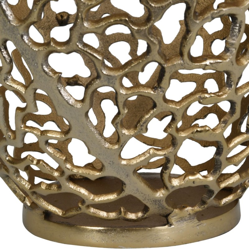 Gold pierced vase for a living room