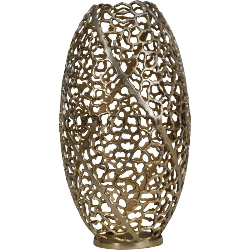 Mayfair Gold Coral Aluminium Barrel Vase 26x48cm
