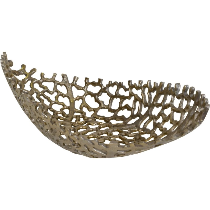 Gold aluminium bowl for a coffee table