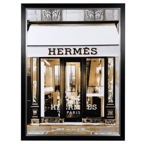 Large Grey and Gold Hermes Boutique Wall Art 152 x 117 cm