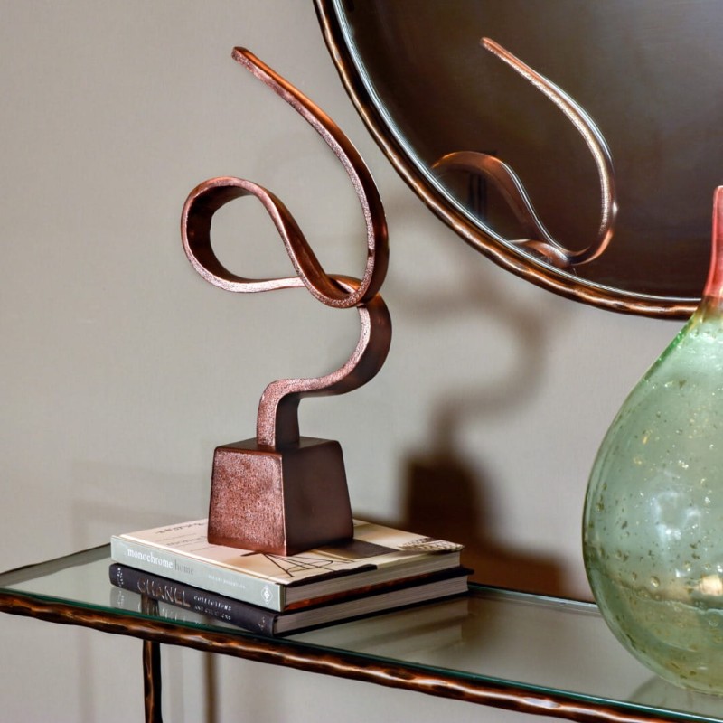 Sloane Abstract Sculpture 51 cm brown aluminium on the base