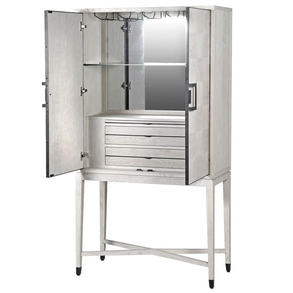 Light Oak Two Door Bar Cabinet 183 cm wooden drinks cabinet
