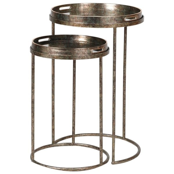 Fiador set of side tables with removable tray tops