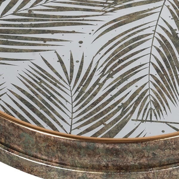 Antique gold side tables with mirrored tray tops