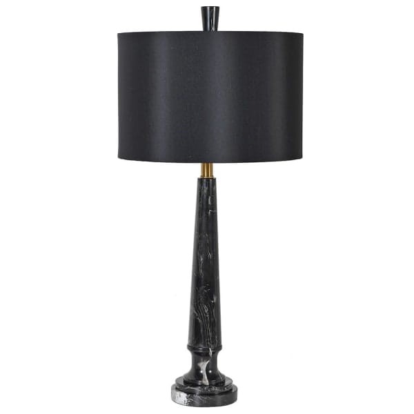 Marble Black 80cm table lamp with black marble base