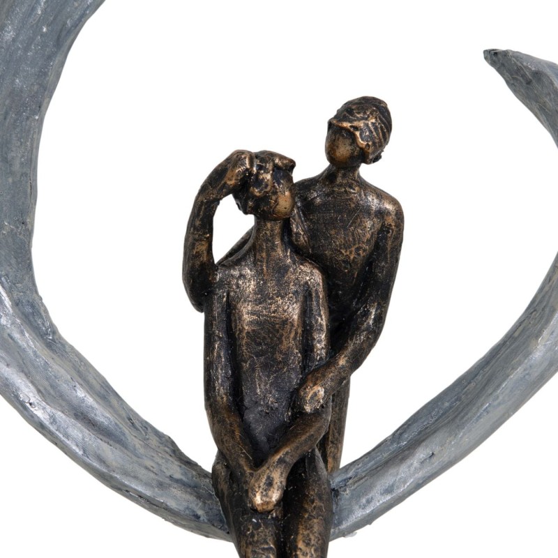 Antique bronze and grey heart sculpture
