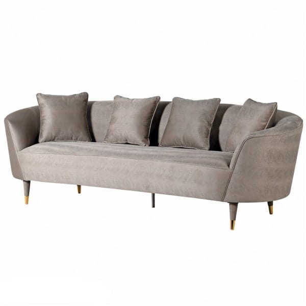 Curve Mink Three Seater Sofa 240 cm stainless steel legs