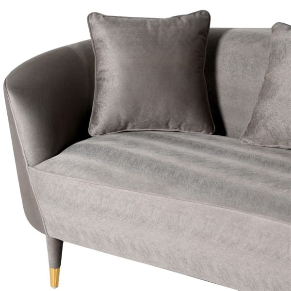Curve Mink Three Seater Sofa 240 cm stainless steel legs