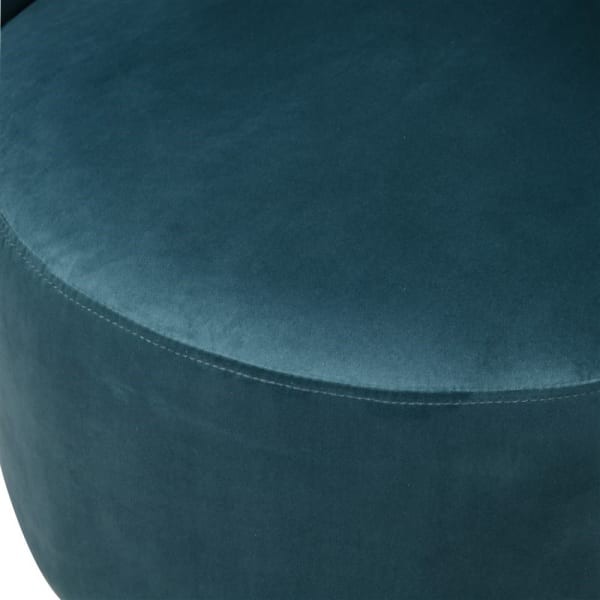Maldon Blue Velvet Swivel Armchair with a Gold Stainless Steel Base