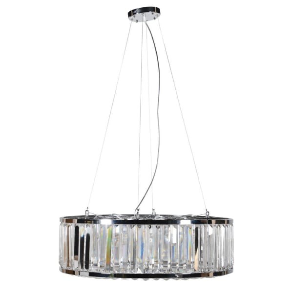 Chartlett Chandelier 80x24 cm silver frame crystal panels ceiling light