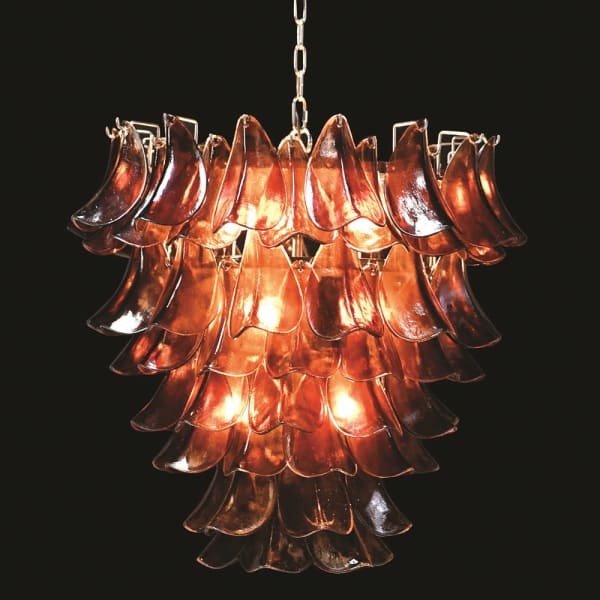 Smoked Glass pendant light crafted from glass and iron