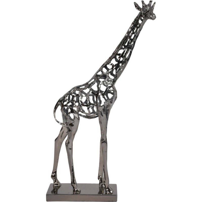 Giraffe Abstract Large Sculpture 72 cm silver polyresin