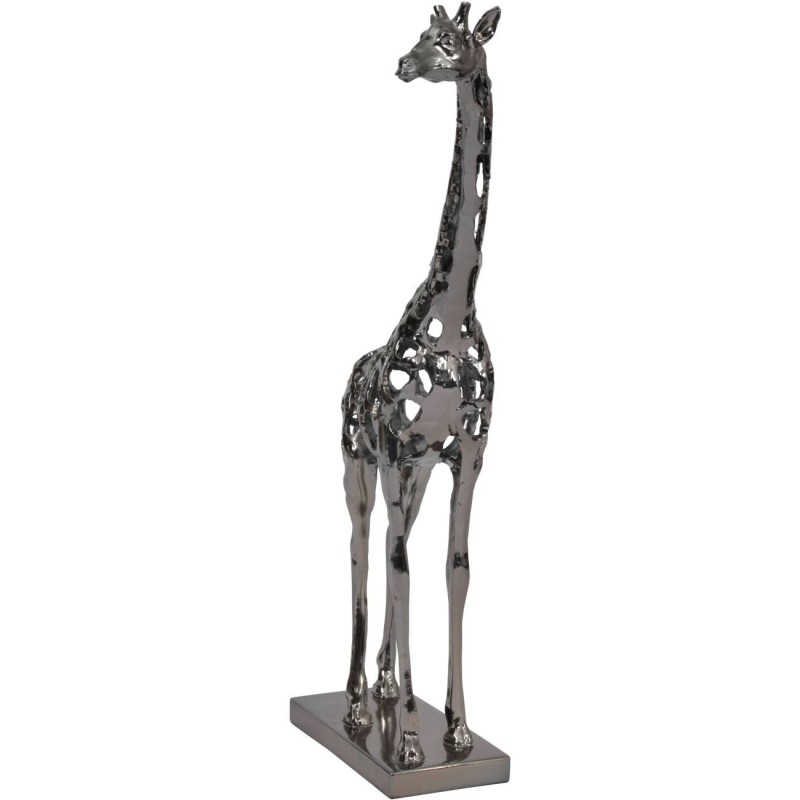 Giraffe Abstract Large Sculpture 72 cm silver polyresin