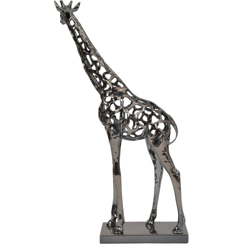 Giraffe Abstract Large Sculpture 72 cm silver polyresin