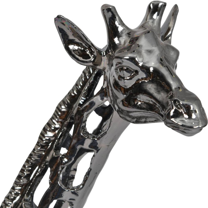 Giraffe Abstract Large Sculpture 72 cm silver polyresin
