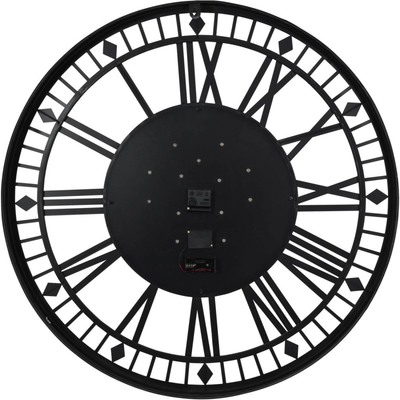 Black Cog Wall Clock 90 cm black metal frame skeleton clock moving cog