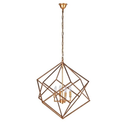 Geometric Belgrave Chandelier 70 cm – Copper-Gold Iron Frame