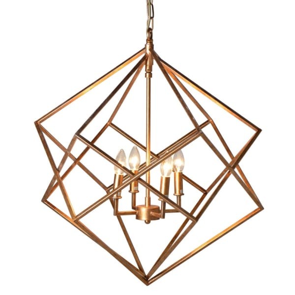 Large geometric chandelier measuring 70 cm high