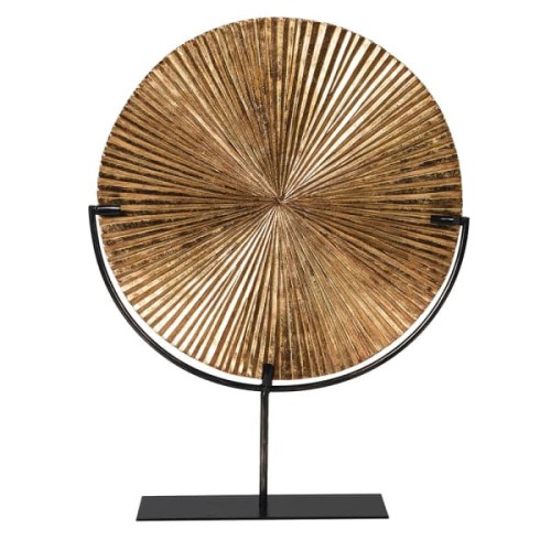 Gold Disc Decoration on Black Base 60 cm