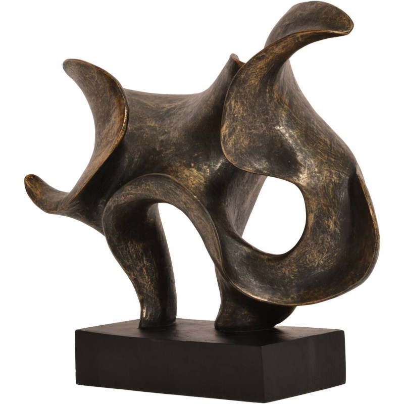 Novum Abstract Sculpture 40 cm polyresin bronze black base