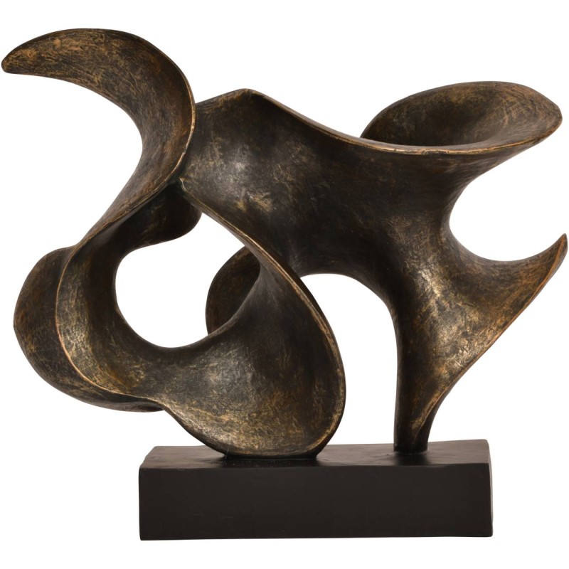 Novum Abstract Sculpture 40 cm polyresin bronze black base