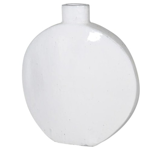 Bremner White Ceramic Disc Vase 75 cm