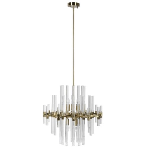 Muswell Pendant Lamp 60 cm glass tubes with gold frame