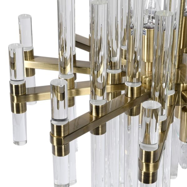 Muswell Pendant Lamp 60 cm glass tubes with gold frame