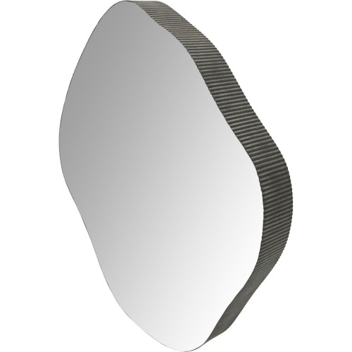 Organic Irregular Wall Mirror 60.5 cm – Dark Oak Effect Metal Frame