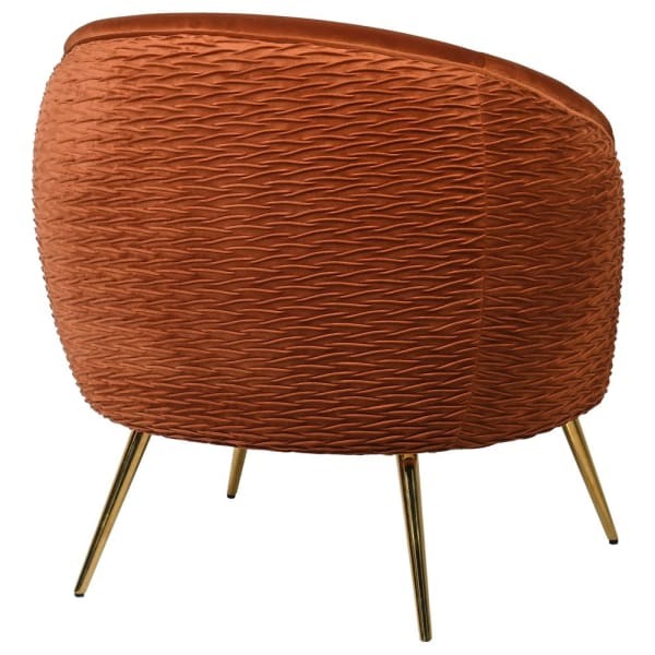 Rust Brompton Armchair velvet rust gold stainless steel legs