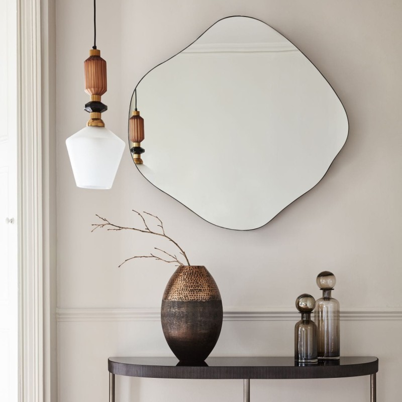 Designer Organic Wall Mirror 97 x 101 cm irregular shape iron frame