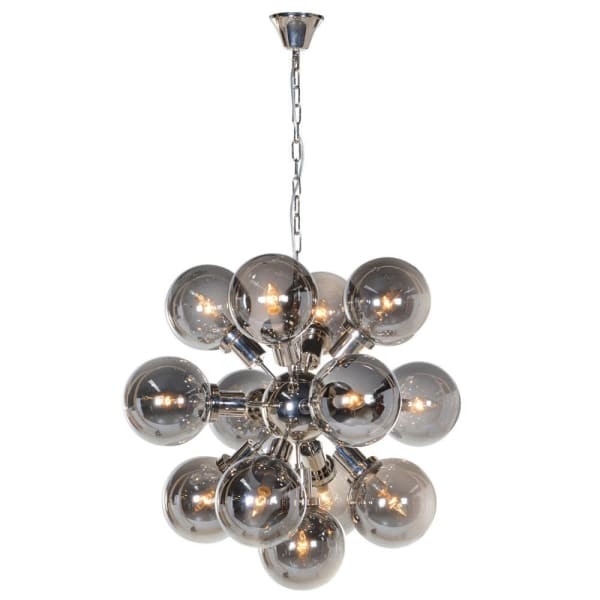 Bubble Smoke pendant light with 13 smoked glass globes